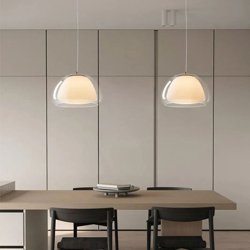 Pendant Light Modern Simple Clear Glass Pudding Ceiling Light