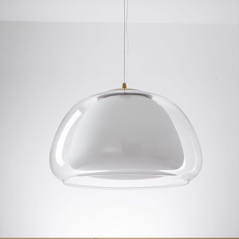 Pendant Light Modern Simple Clear Glass Pudding Ceiling Light