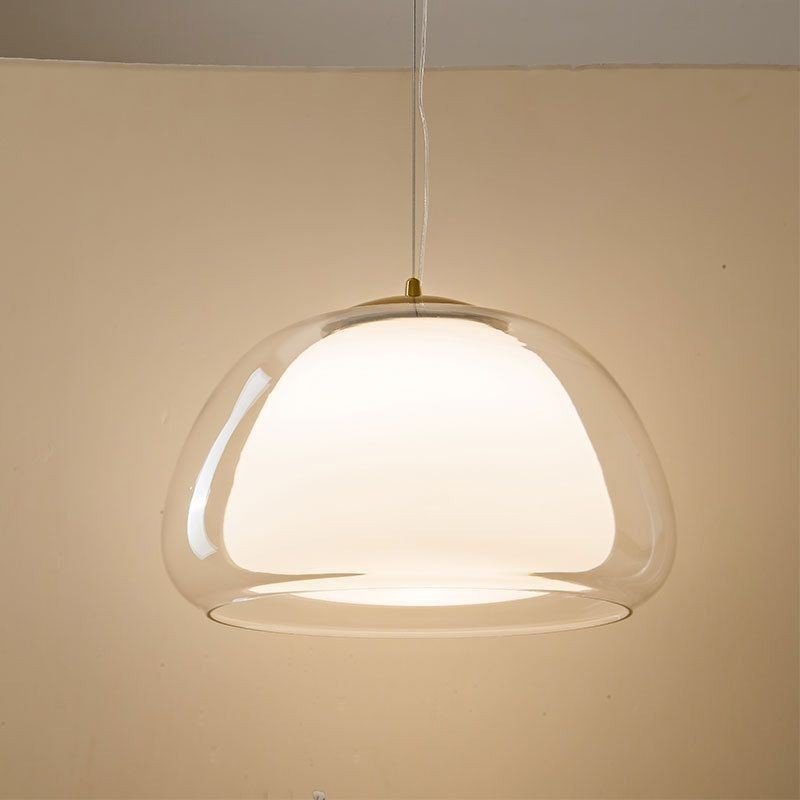Pendant Light Modern Simple Clear Glass Pudding Ceiling Light