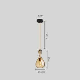 Nordic Glass Pendant Light Amber Shade Ceiling Light