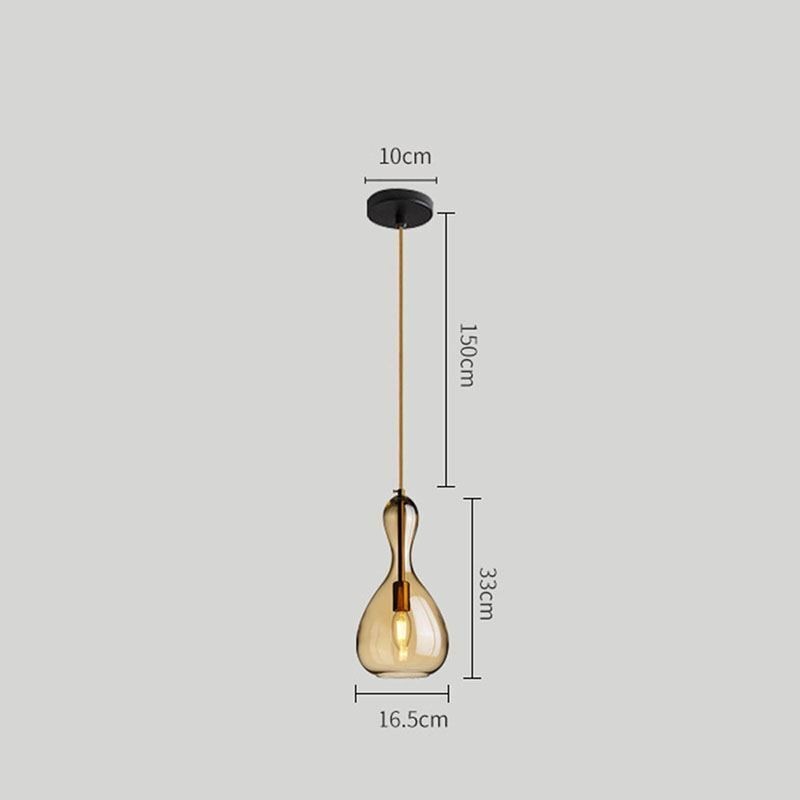 Nordic Glass Pendant Light Amber Shade Ceiling Light