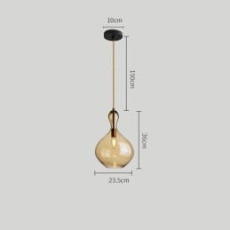 Nordic Glass Pendant Light Amber Shade Ceiling Light