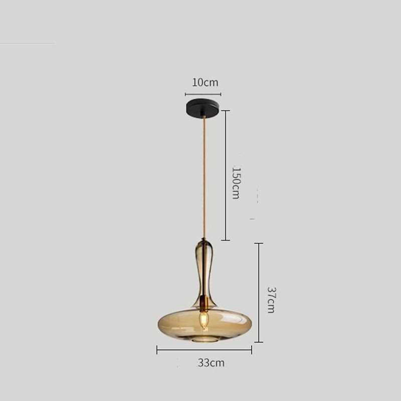 Nordic Glass Pendant Light Amber Shade Ceiling Light