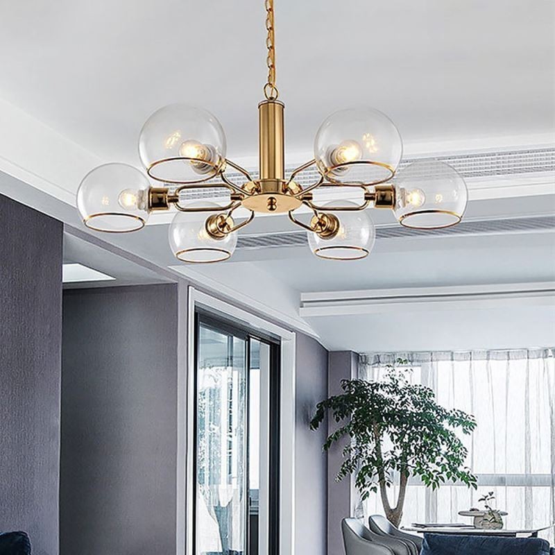 Glass Pendant Light Modern Minimalist Wrought Iron Ceiling Light