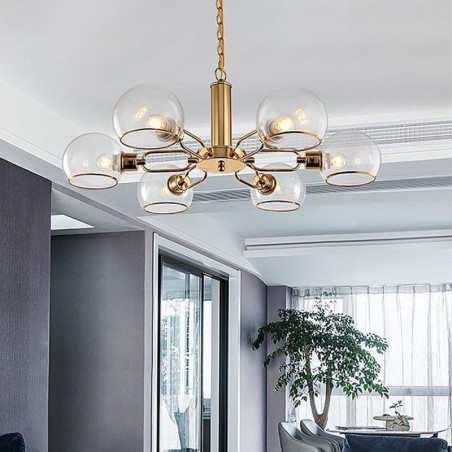 Glass Pendant Light Modern Minimalist Wrought Iron Ceiling Light