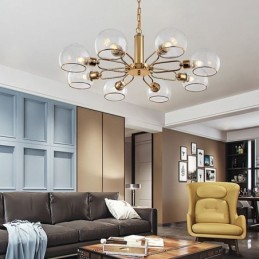 Glass Pendant Light Modern Minimalist Wrought Iron Ceiling Light