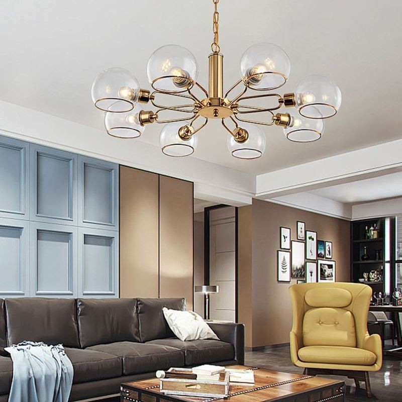 Glass Pendant Light Modern Minimalist Wrought Iron Ceiling Light