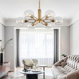 Glass Pendant Light Modern Minimalist Wrought Iron Ceiling Light