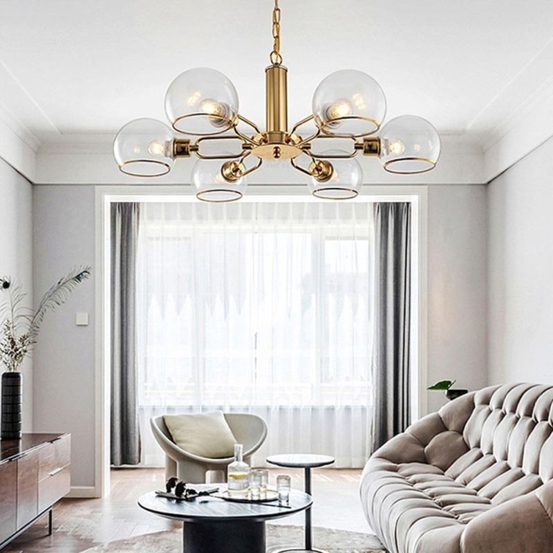 Glass Pendant Light Modern Minimalist Wrought Iron Ceiling Light