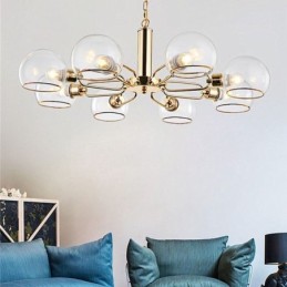 Glass Pendant Light Modern Minimalist Wrought Iron Ceiling Light