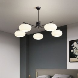 Nordic Glass Pendant Light Creative Wrought Iron Ceiling Light