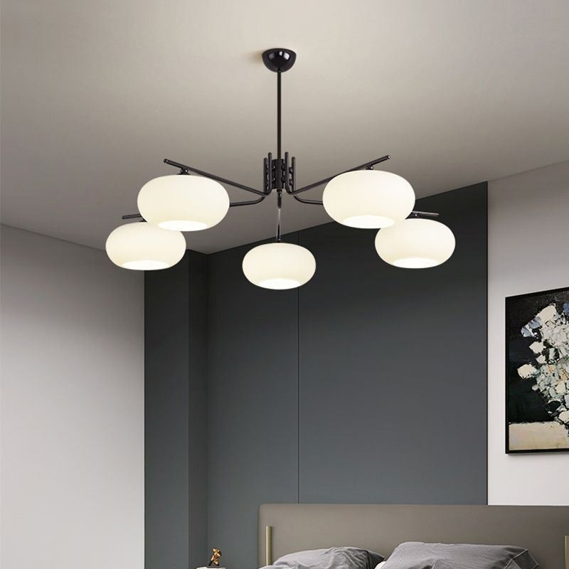 Nordic Glass Pendant Light Creative Wrought Iron Ceiling Light