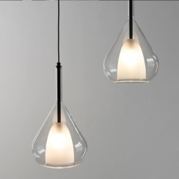 Pendant Light Modern Minimalist Double Glass Ceiling Lights