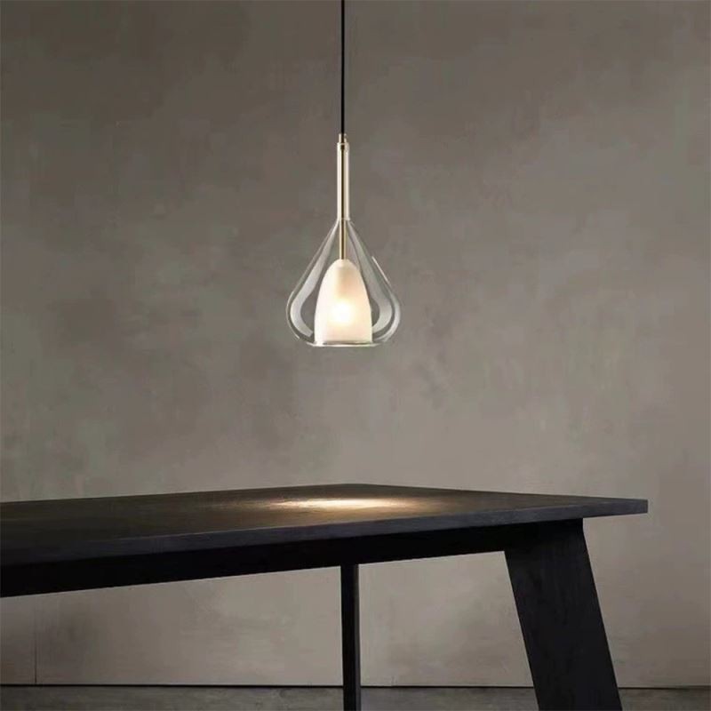Pendant Light Modern Minimalist Double Glass Ceiling Lights