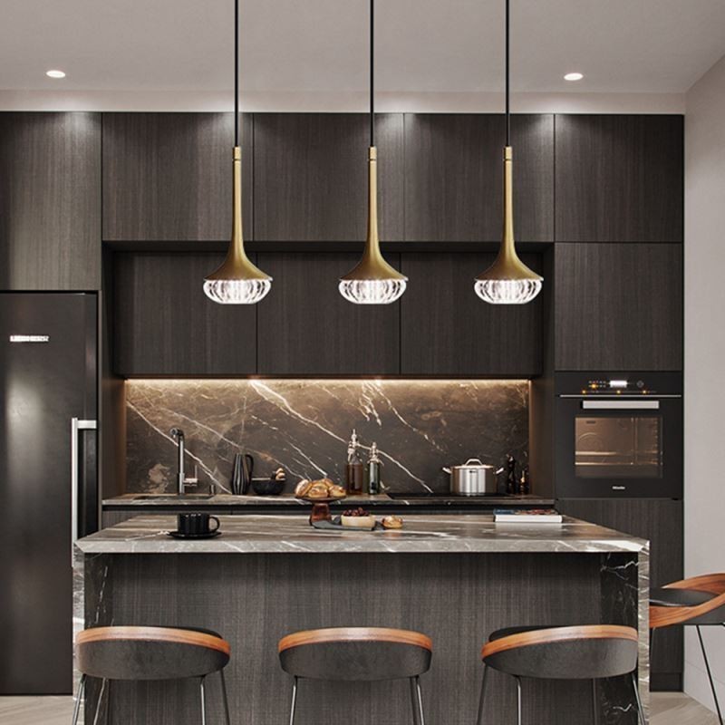 Modern Glass Pendant Light Wrought Iron Glass Ceiling Light