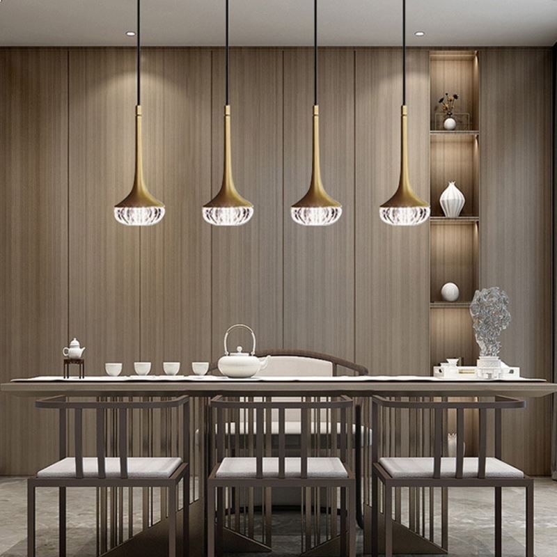 Modern Glass Pendant Light Wrought Iron Glass Ceiling Light