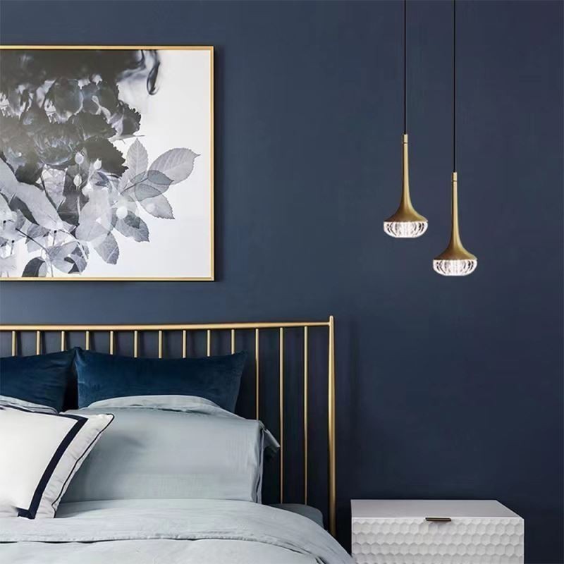 Modern Glass Pendant Light Wrought Iron Glass Ceiling Light