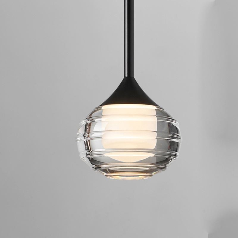 Simple Glass Pendant Light Black Decorative Ceiling Lights