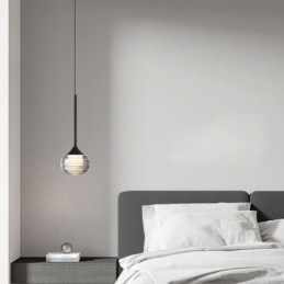 Simple Glass Pendant Light Black Decorative Ceiling Lights