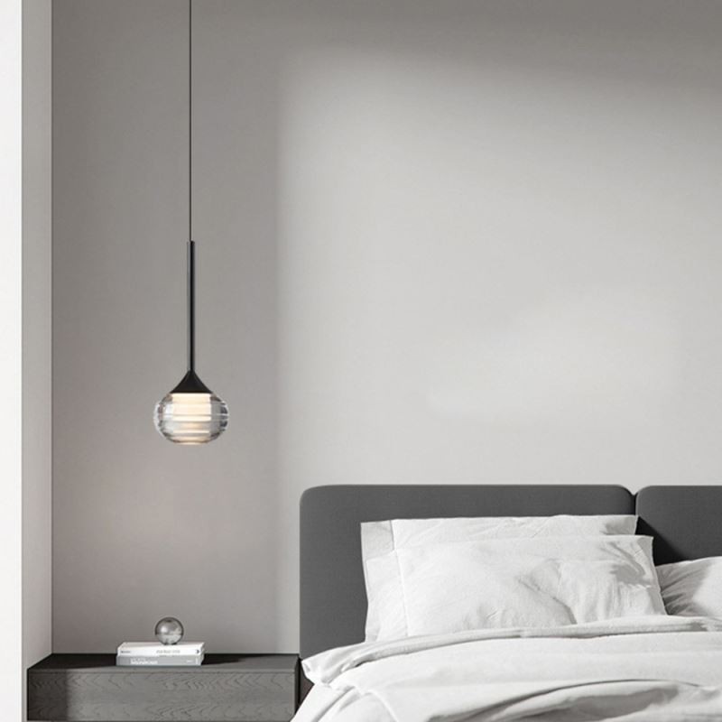 Simple Glass Pendant Light Black Decorative Ceiling Lights
