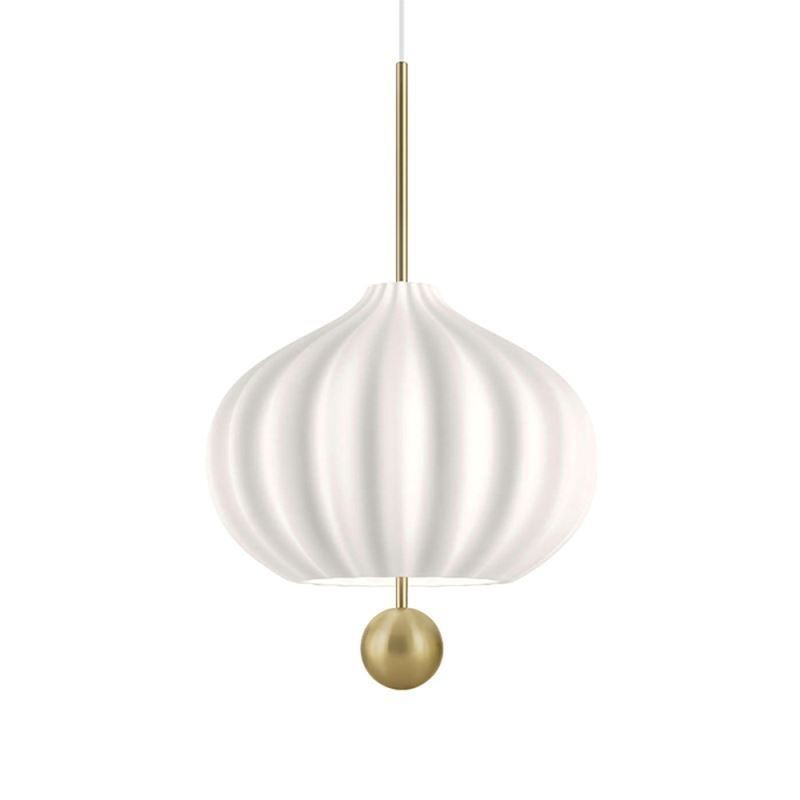 Modern White Glass Pendant Light Ball Shape Minimalist Ceiling Light
