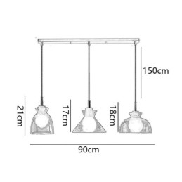 Modern Simple Pendant Light Water Permeable Glass 3 Ceiling Light Bedside Lamp