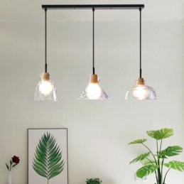 Modern Simple Pendant Light Water Permeable Glass 3 Ceiling Light Bedside Lamp