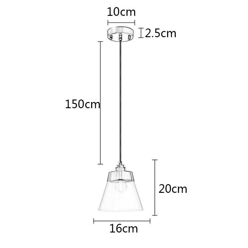 Modern Glass Pendant Light Single Hanging Pendant Lighting With Clear Glass Shade