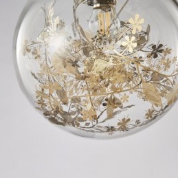 Glass Ball Pendant Light Leaves Christmas Hanging Lighting
