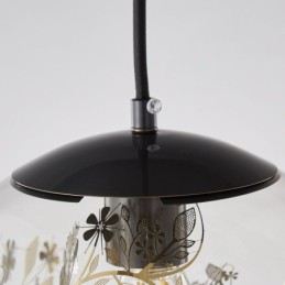 Glass Ball Pendant Light Leaves Christmas Hanging Lighting