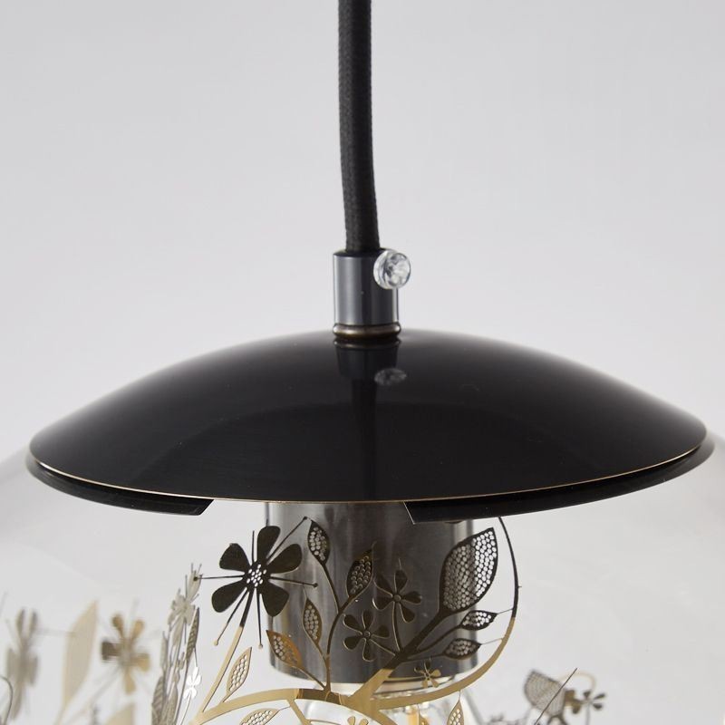 Glass Ball Pendant Light Leaves Christmas Hanging Lighting