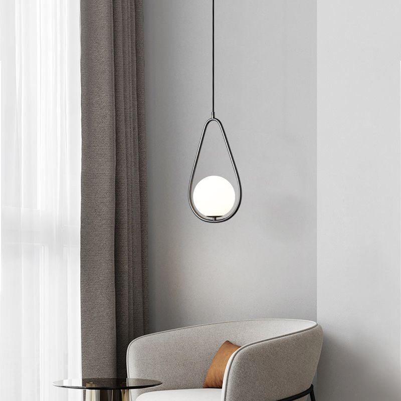 Modern Globe Pendant Light Glass Water Drop Pendant Lamp