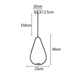 Modern Globe Pendant Light Glass Water Drop Pendant Lamp