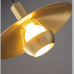Brushed Gold Pendant Light Single Head Hanging Lamp