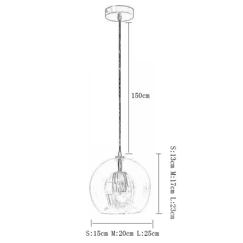 Modern Glass Pendant Light Single Head Hanging Lamp