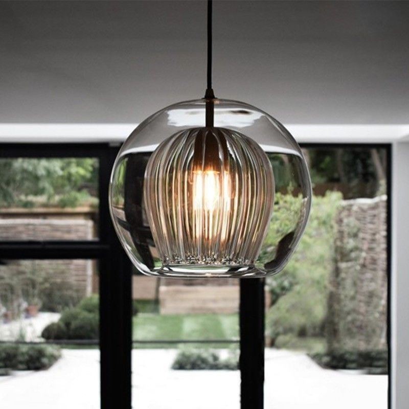 Modern Glass Pendant Light Single Head Hanging Lamp