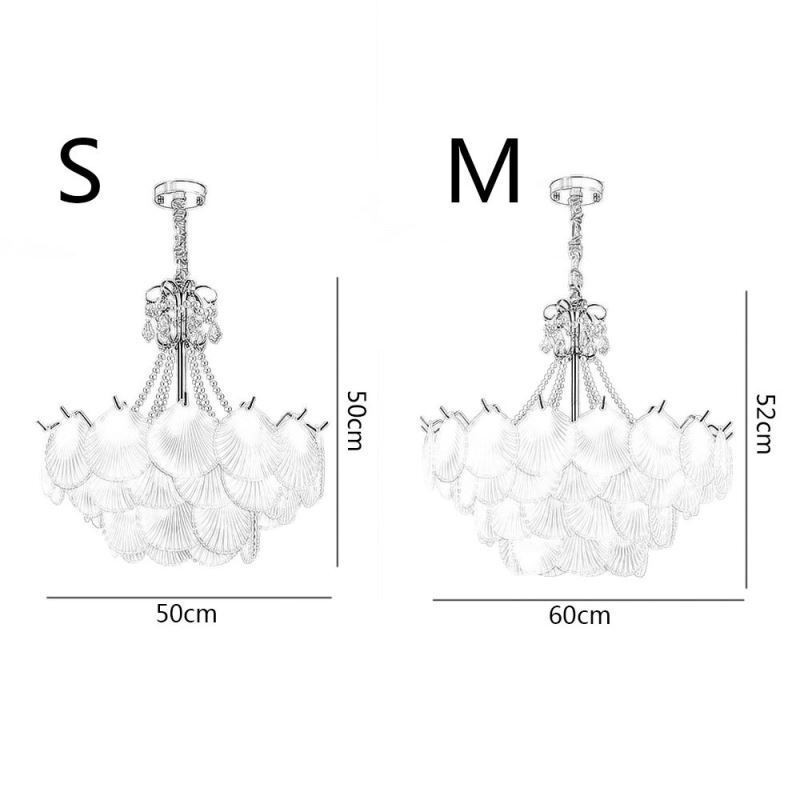 European Glass Pendant Light Post Modern Scallop Hanging Light