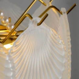European Glass Pendant Light Post Modern Scallop Hanging Light