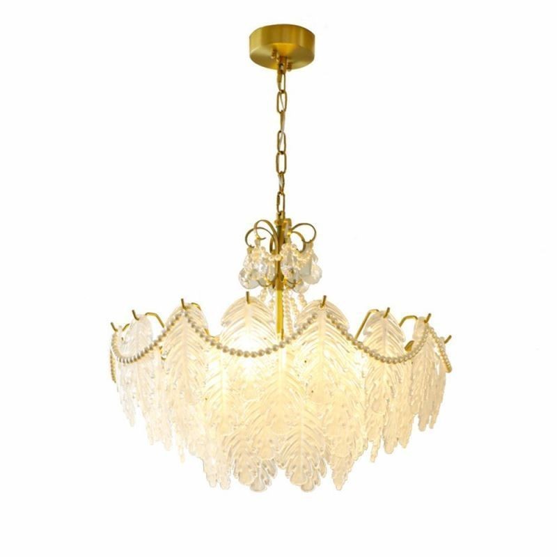 European Glass Pendant Light Post Modern Leaf Hanging Light