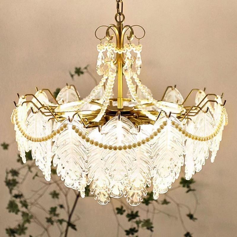 European Glass Pendant Light Post Modern Leaf Hanging Light