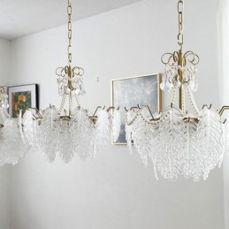 Elegant Glass Pendant Light Leaf Hanging Light