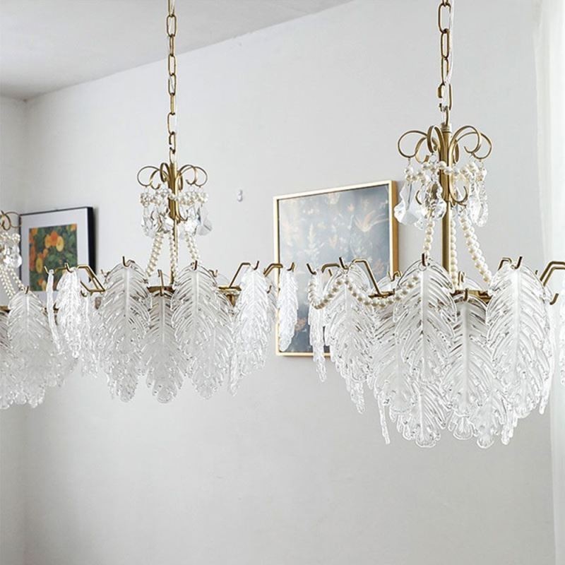 Elegant Glass Pendant Light Leaf Hanging Light
