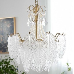 Elegant Glass Pendant Light Leaf Hanging Light