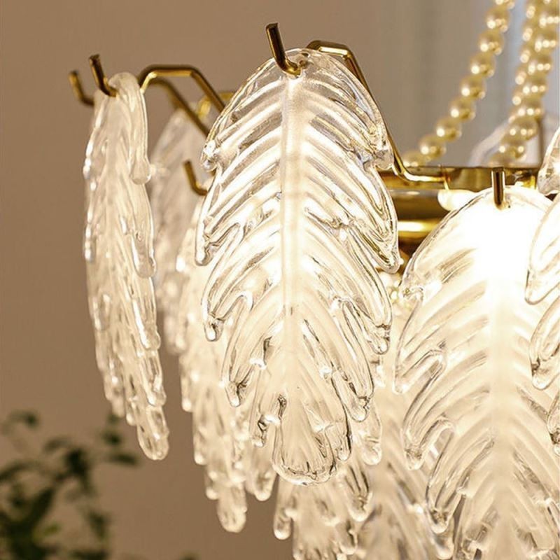 Elegant Glass Pendant Light Leaf Hanging Light