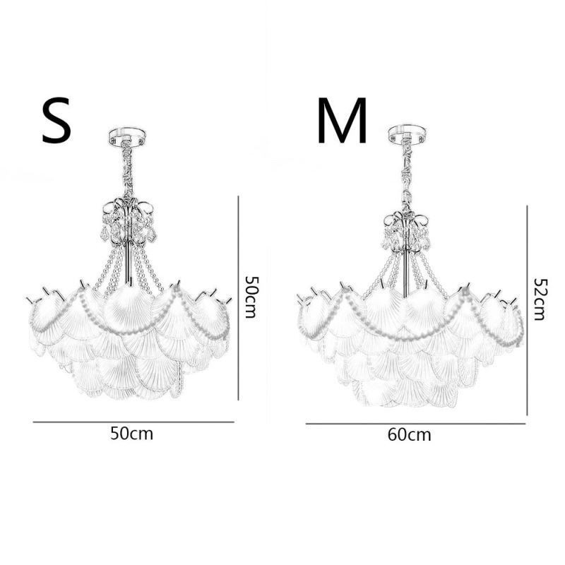 European Glass Pendant Light Elegant Scallop Hanging Light
