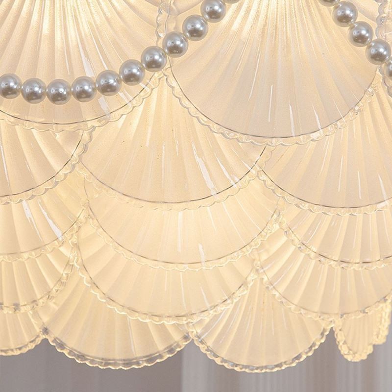 European Glass Pendant Light Elegant Scallop Hanging Light