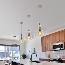 Modern Iron Pendant Light Gourd Glass Hanging Light