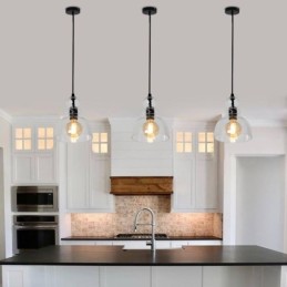 Modern Iron Pendant Light Gourd Glass Hanging Light
