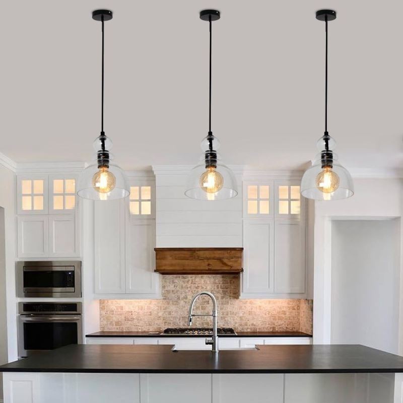 Modern Iron Pendant Light Gourd Glass Hanging Light