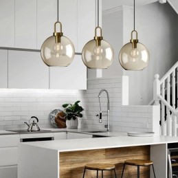 3 Light Pendant Light With Glass Shade Island
